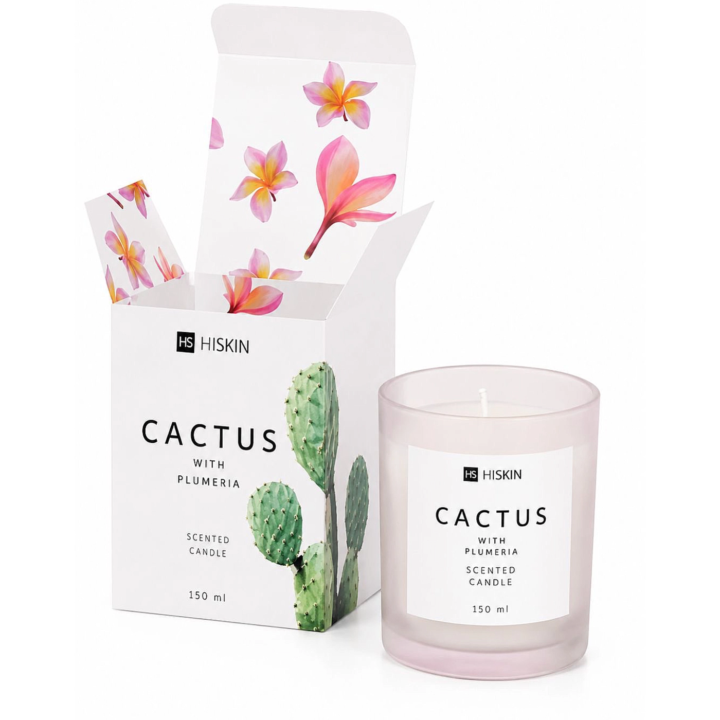 HISKIN swieca sojowa zapachowa KAKTUS i PLUMERIA 150ml