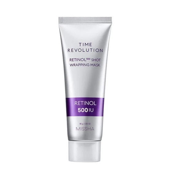 Missha Time Revolution Retinol 500 Shot Wrapping Mask Retinol 100 - liftingująca maseczka do twarzy peel-off z retinolem 80g