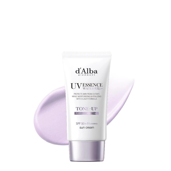 d'Alba Purple Correcting Waterfull Tone-Up Sun Cream SPF50+ PA++++ - korygująco-tonujący krem do twarzy SPF50+ 50 ml