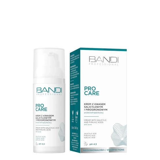 Bandi Professional PRO CARE Krem z kwasem salicylowym i pirogronowym przeciwtrądzikowy 50ml