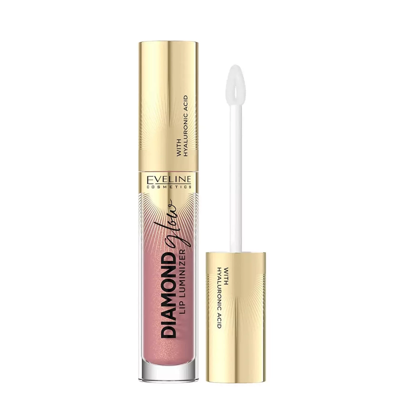 Eveline Cosmetics DIAMOND GLOW LIP LUMINIZER Błyszczyk do ust z kwasem hialuronowym 04 RASPBERRY SORBET