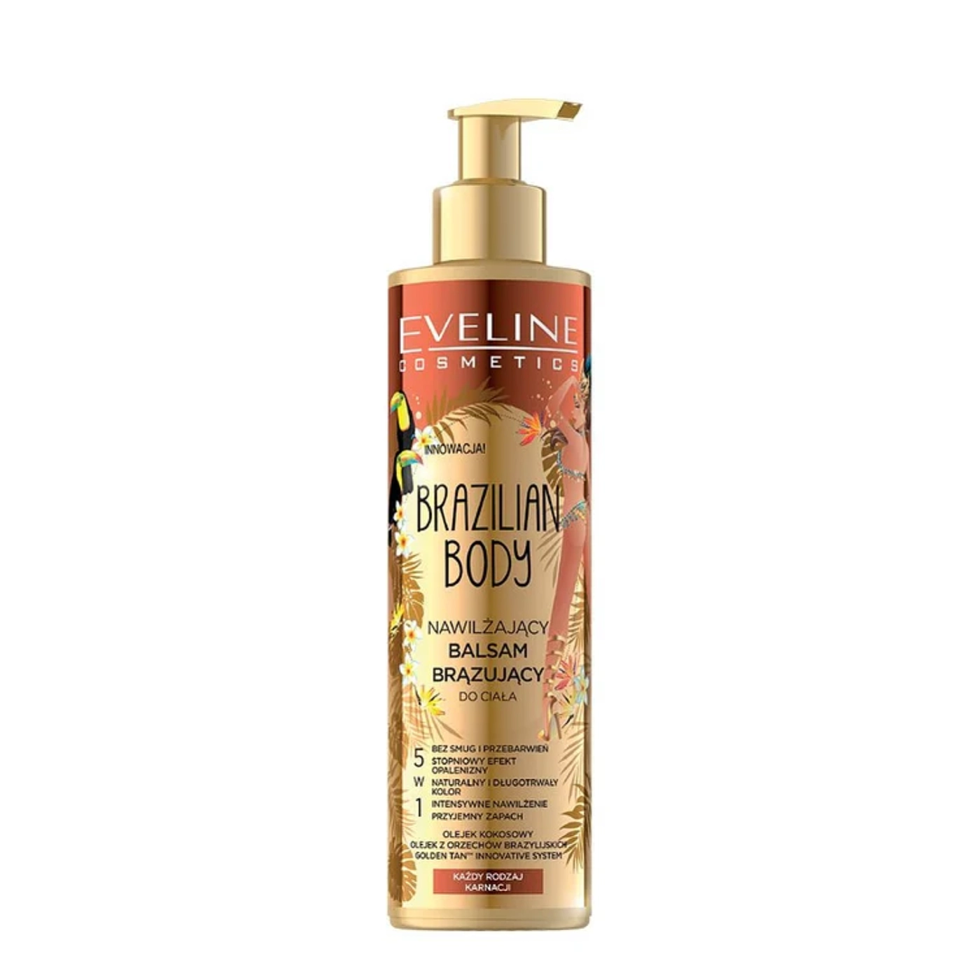 Eveline Cosmetics Brazilian Body nawilżający balsam brązujący do ciała 5w1, 200 ml