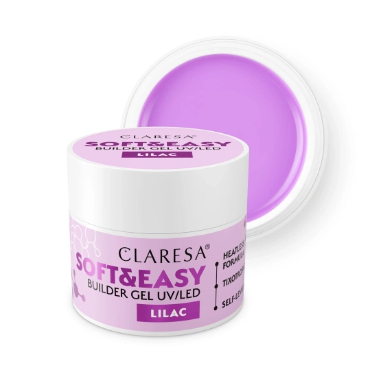 Claresa Nails Żel budujący SOFT&EASY BUILDER GEL LILAC 12g