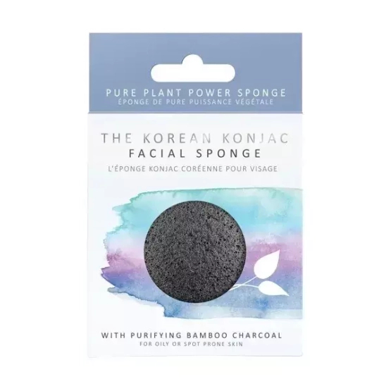 Konjac Sponge Premium z bambusowym węglem drzewnym do cery tłustej i problematycznej