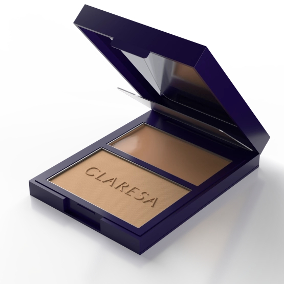 Claresa DUO PALETTE CREAMY & PRESSED - BRONZER, Kremowo-pudrowa paleta do konturowania - bronzer 01 More Sculpted 9,5 g