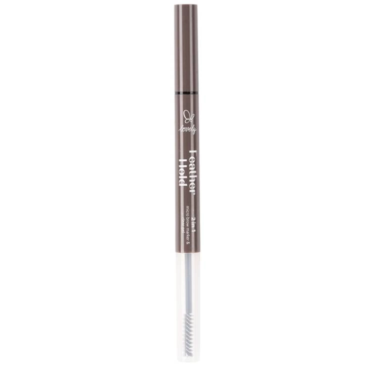 Lovely Feather Hold 2 in 1 Brow Marker & Clear Gel marker i żel do brwi 02
