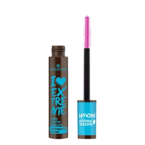 essence I LOVE EXTREME Crazy Volume Mascara Waterproof - Wodoodporny pogrubiający tusz do rzęs 01 Cozy Brown 12ml