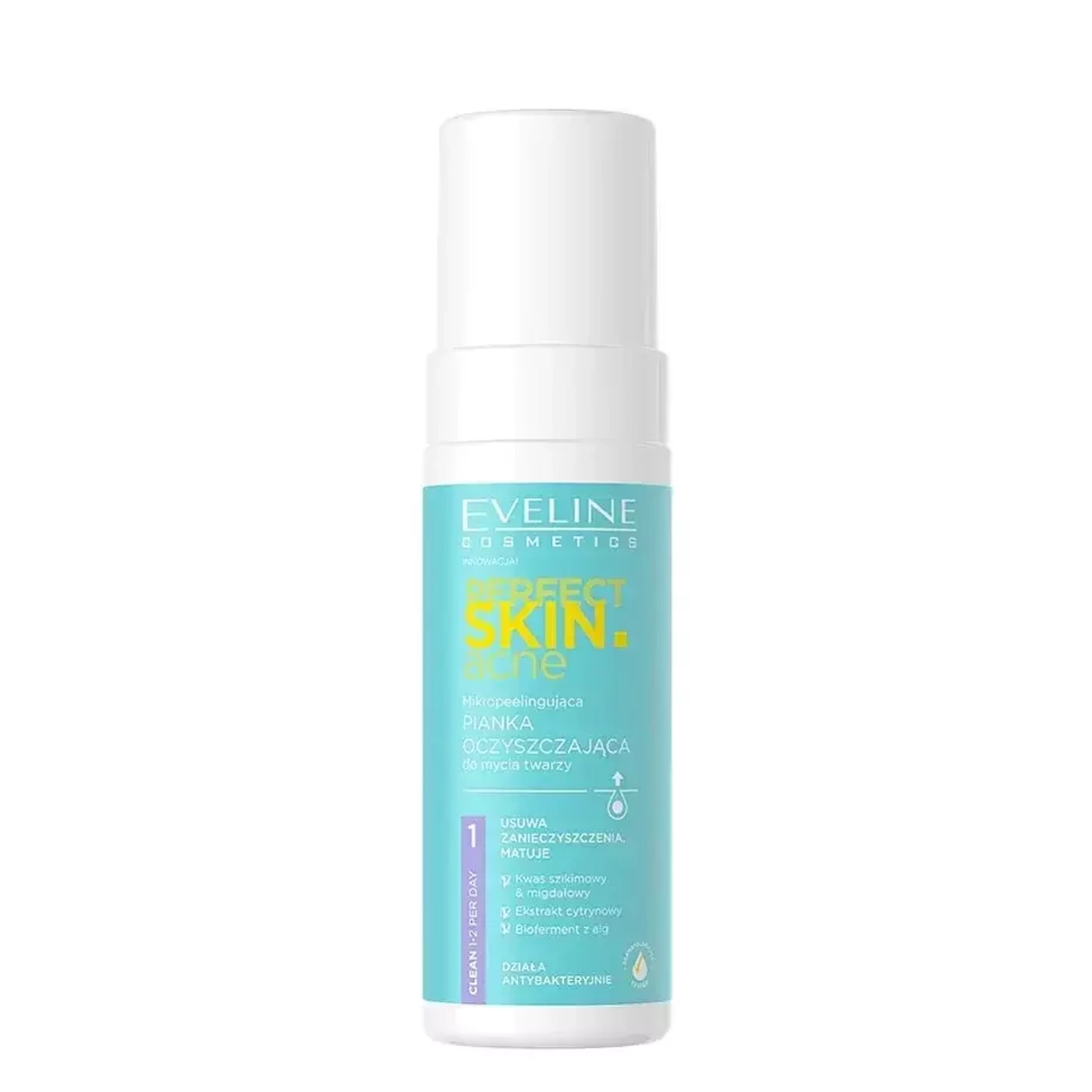 Eveline Cosmetics PERFECT SKIN ACNE Mikropeelingująca pianka oczyszczająca do mycia twarzy 150ml