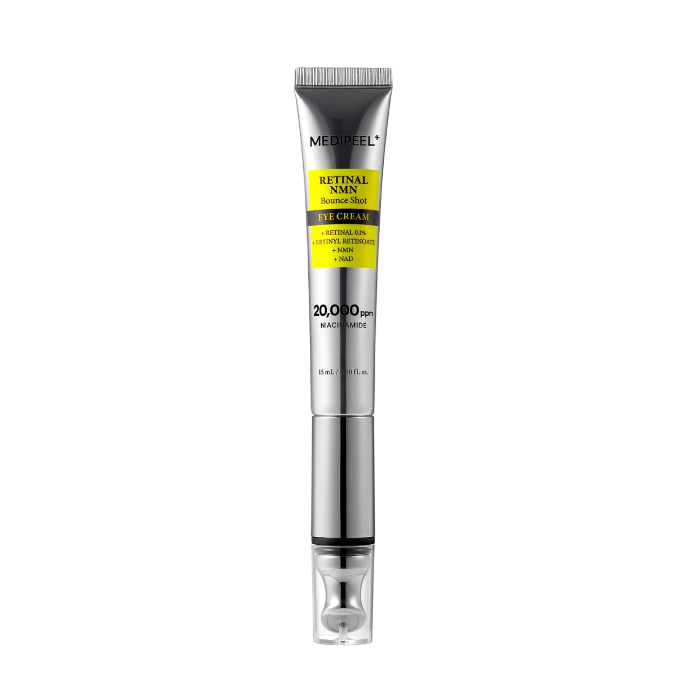 Medi-Peel Retinal NMN Bounce Shot Eye Cream - krem-masażer pod oczy z retinalem, NMN, NAD, niacynamidem i kompleksem retinoidów - wibrująca końcówka 15ml