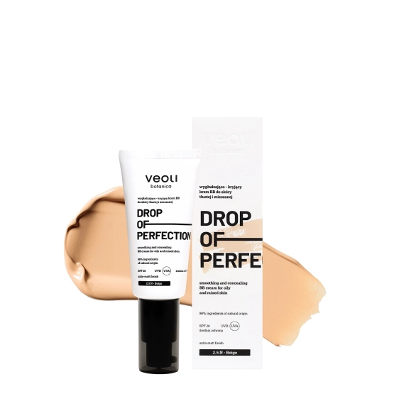 Veoli Botanica Wygładzająco-kryjący krem BB do skóry tłustej i mieszanej 2.5 N Beige DROP OF PERFECTION 30ml
