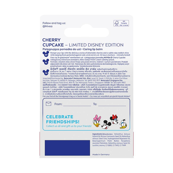Nivea Minnie Mouse Disney Edition pielęgnująca pomadka do ust 4.8g