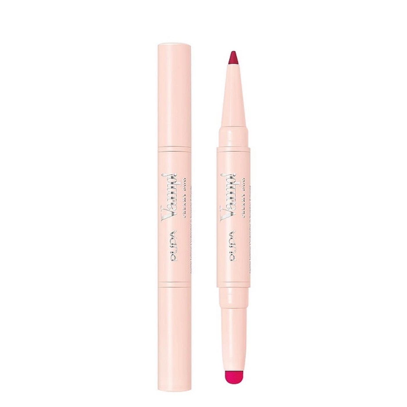 Pupa Milano VAMP! Creamy Duo Contouring Lip Pencil & Shiny Lipstick - Konturówka do ust i błyszcząca pomadka 2 w 1 Cherry Red 0,2 g + 0,8 g