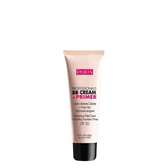 Pupa Milano Professionals BB Cream + Primer Moisturizing Tinted Cream + Smoothing Foundation Primer - Nawilżający krem koloryzujący i wygładzająca baza pod makijaż Nude 50 ml