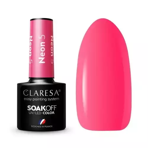Claresa Nails Soak Off UV/LED Neon lakier hybrydowy 5 5g