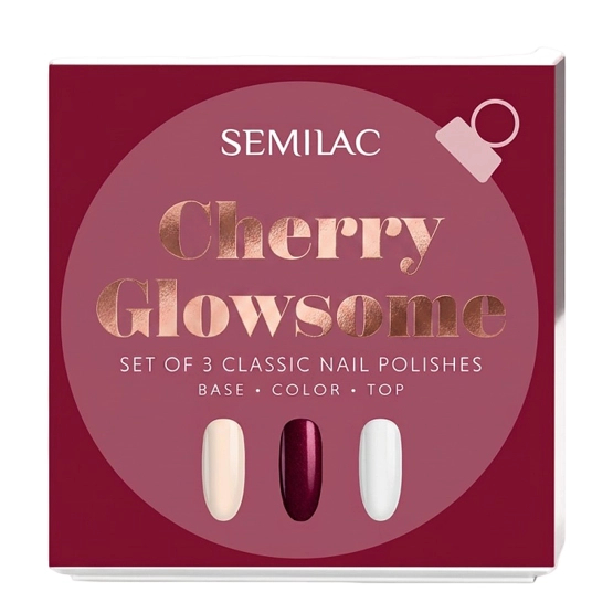 Semilac Cherry Glowsome - Zestaw lakierów klasycznych