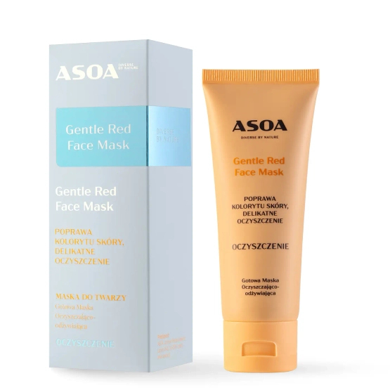 asoa Gentle Red Face Mask - Czerwona maseczka do cery wrażliwej i naczyniowej 75ml