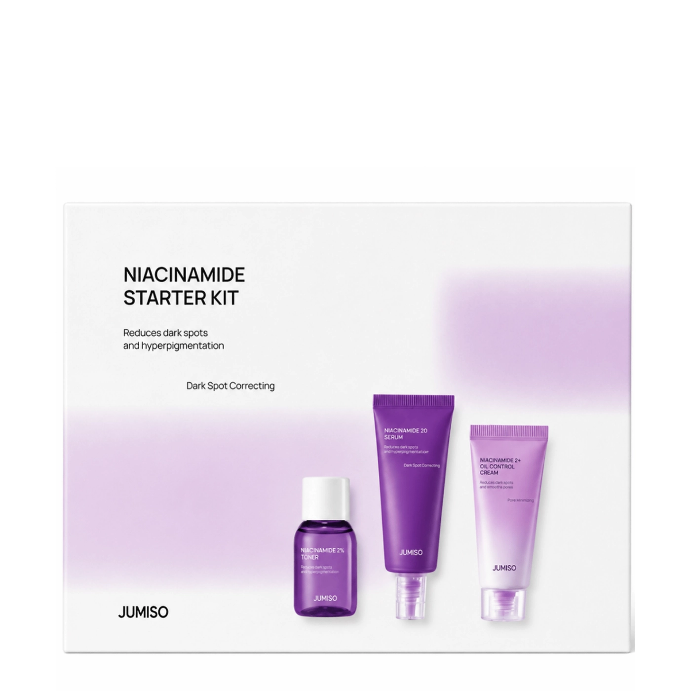 Jumiso Niacinamide Starter Kit - zestaw kosmetyków do twarzy pielęgnacji twarzy z niacynamidem MINI 3x 20ml