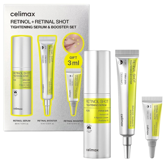Celimax The Vita-a Retinol + Retinal Shot Tightening Serum & Booster Set - Zestaw Ujędrniający booster z retinalem + serum do twarzy z retinolem 