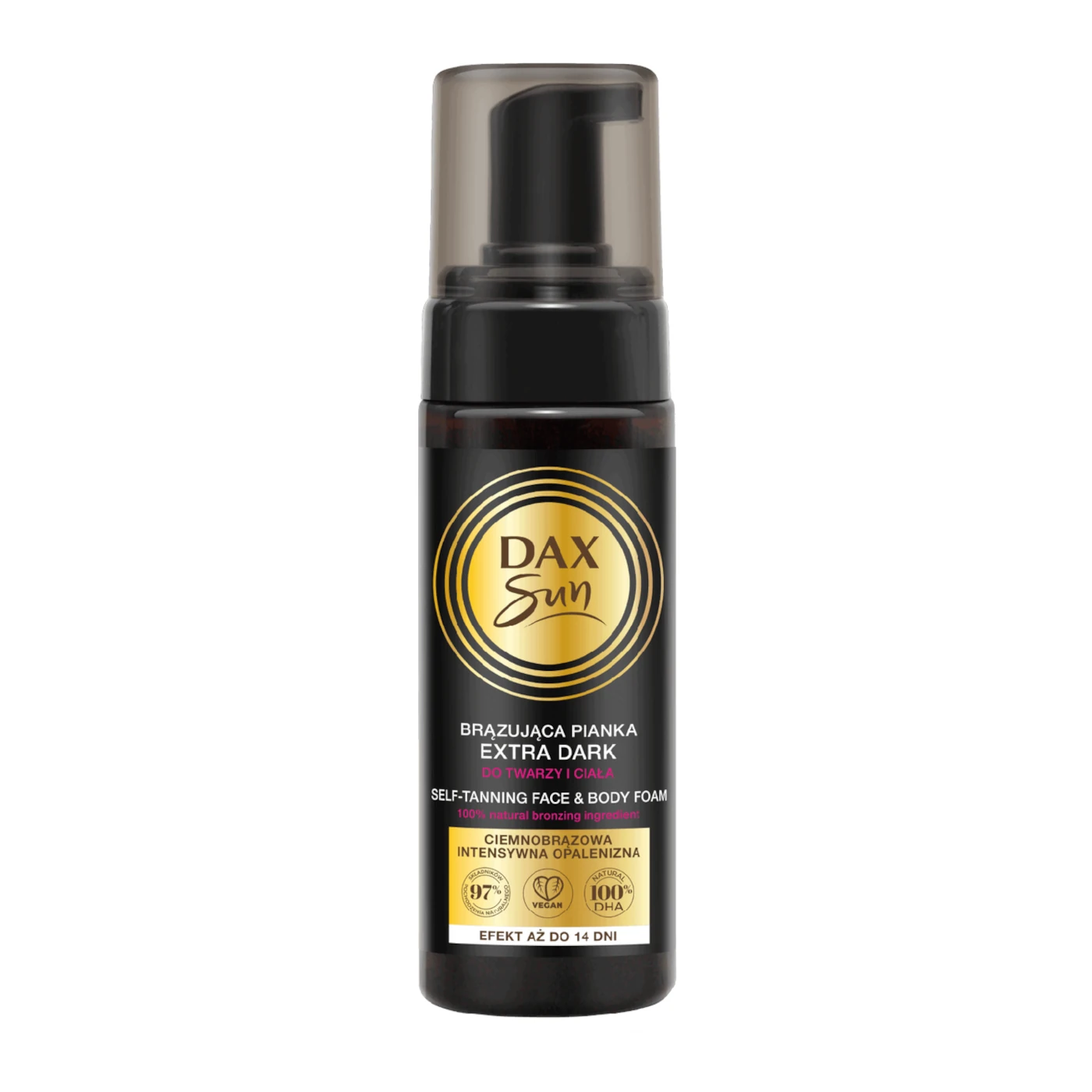 DAX Sun Samoopalacz - brązująca pianka do twarzy i ciała - extra dark 160ml