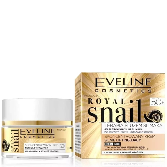 Eveline Cosmetics Royal Snail 50+ skoncentrowany krem silnie liftingujący na dzień i na noc 50ml