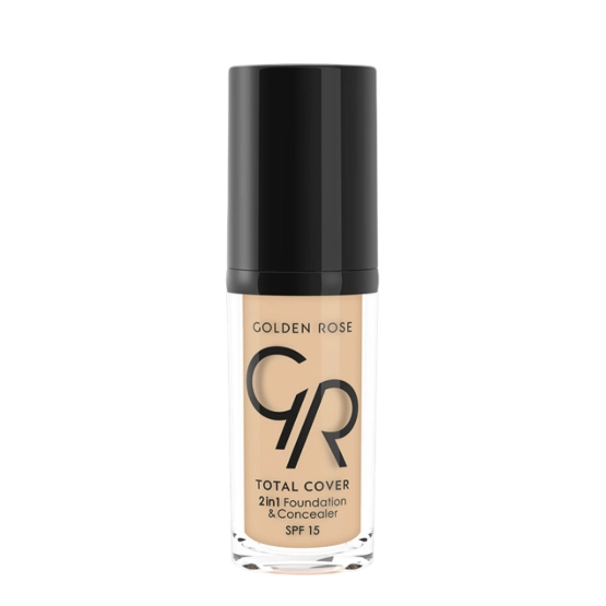 Golden Rose Total Cover 2 in 1 Foundation & Concealer - Kryjący podkład i korektor 2 w 1 - 01