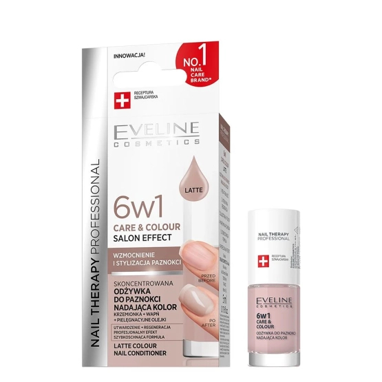 Eveline Cosmetics Nail Therapy Professional Skoncentrowana odżywka do paznokci nadająca kolor Latte 5ml