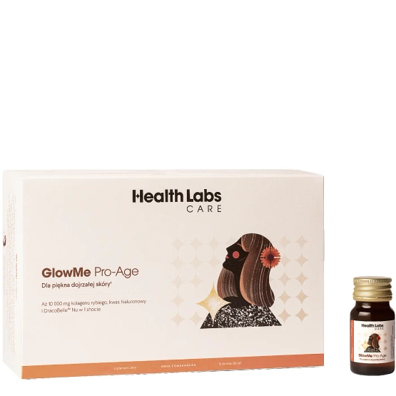 Health Labs Care GlowMe Pro-Age Kolagenowe shoty dla skóry dojrzałej 15 shotów