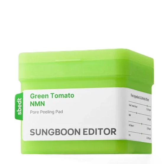 Sungboon Editor – Green Tomato NMN Pore Peeling Pad - oczyszczający płatki złuszczające 60szt.