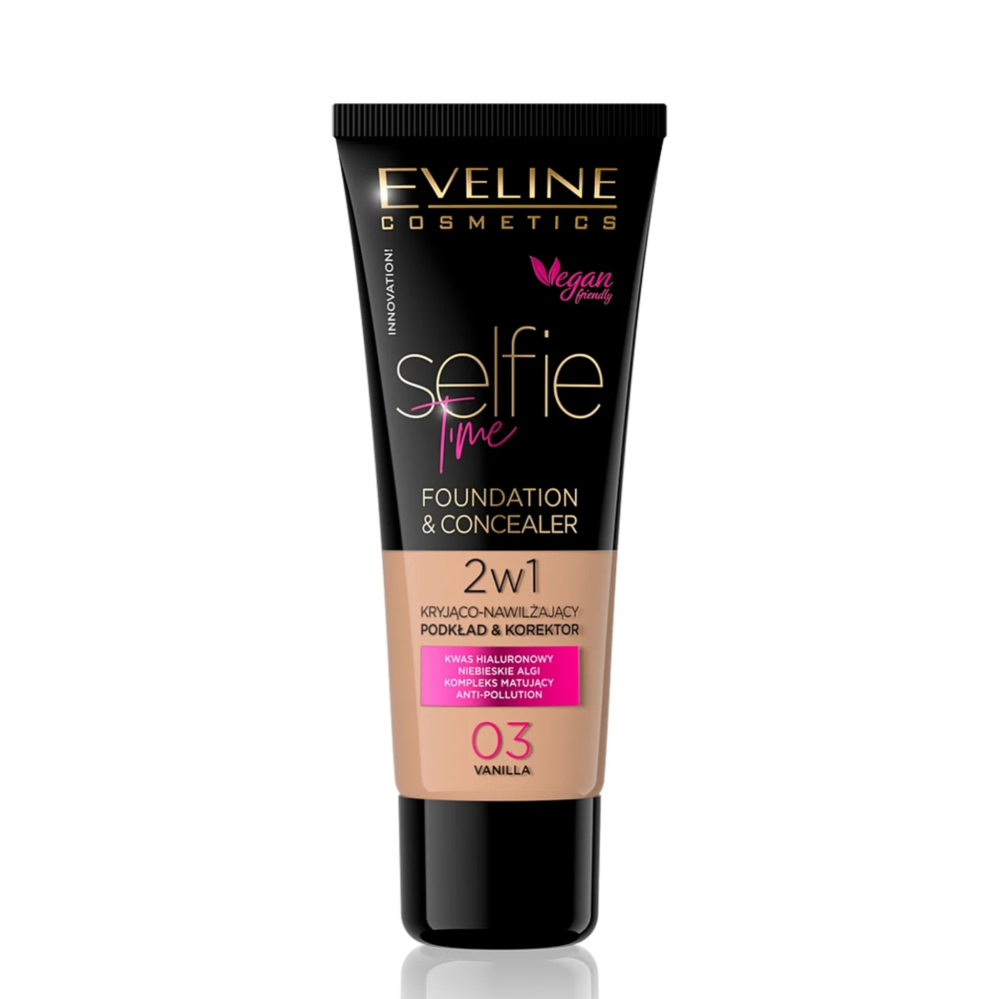 Eveline Cosmetics SELFIE TIME Kryjąco-nawilżający podkład & korektor 03 30ml