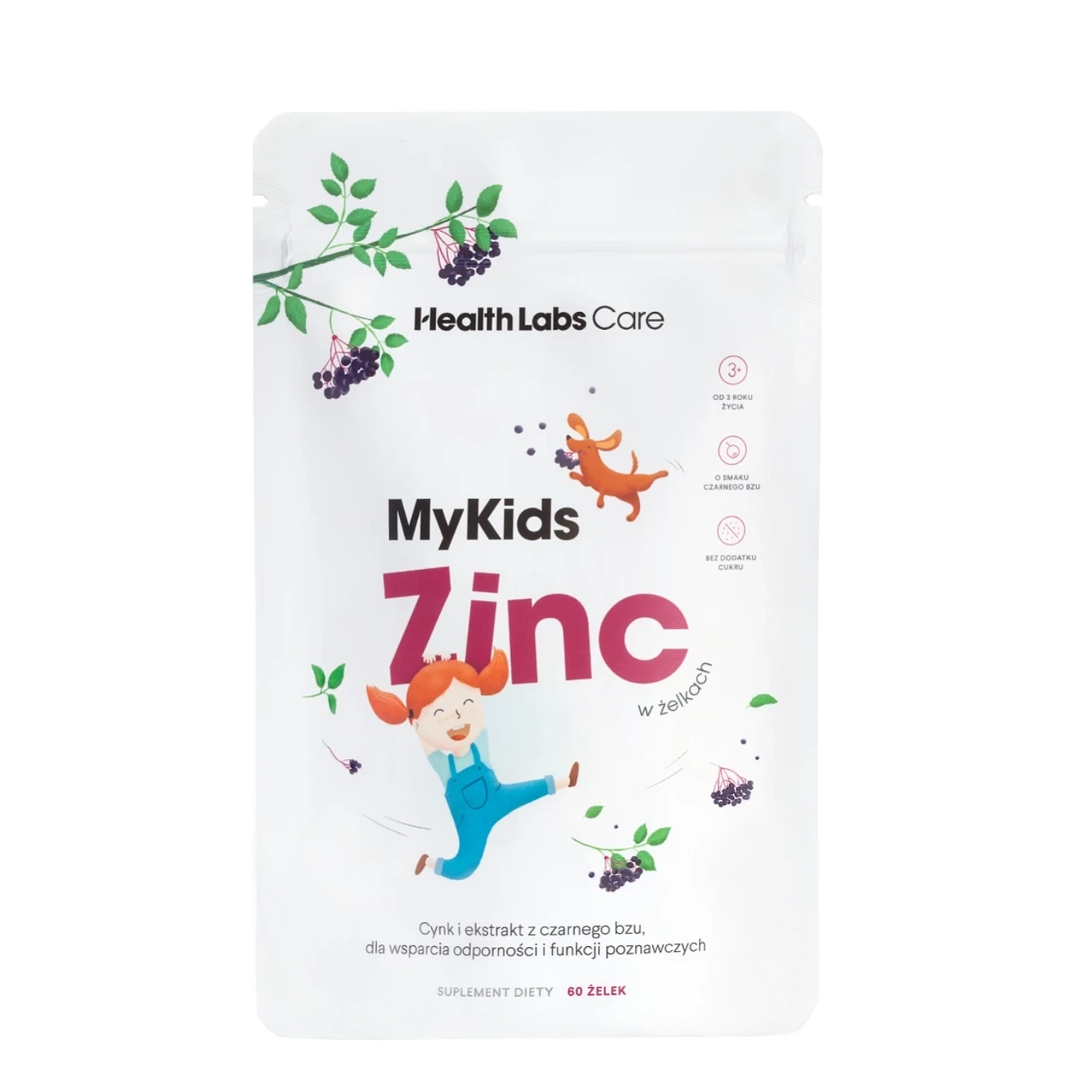 Health Labs Care MyKids Zinc Cynk i ekstrakt z czarnego bzu dla dzieci w żelkach 60szt