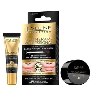 Eveline Cosmetics LIP THERAPY PROFESSIONAL  Zabieg powiększający usta z peelingiem cukrowym i hialuronowym wypełniaczem