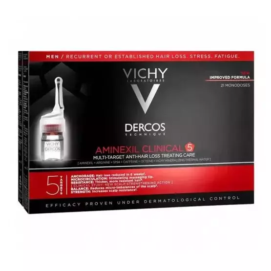 OUTLET VICHY Dercos Aminexil Clinical 5 MAN Kuracja przeciw wypadaniu włosów 21x6ml