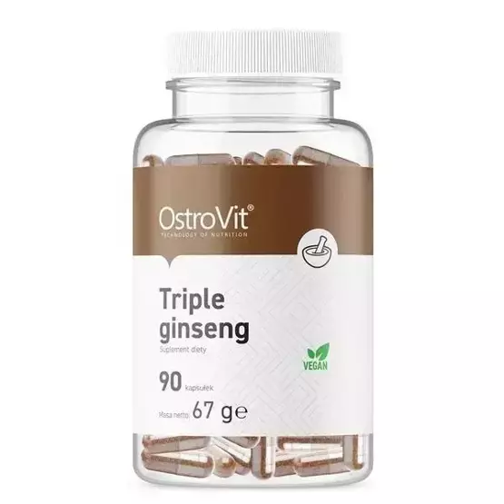 OstroVit Triple Ginseng VEGE Szybki zastrzyk energii 90 tabletek